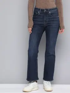 Levis Women 726 Flared Fit High-Rise Heavy Fade Stretchable Jeans