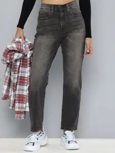 Levis Women 724 Slim Straight Fit High-Rise Heavy Fade Stretchable Jeans