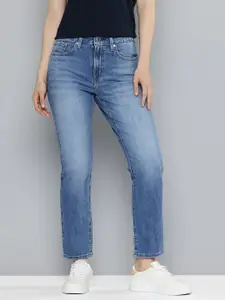 Levis Women 724 Slim Straight Fit High-Rise Light Fade Stretchable Jeans