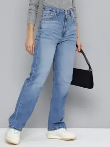 Levis Women Slim Straight Fit High-Rise Light Fade Stretchable Jeans