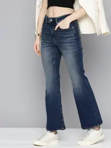 Levis Women 726 Slim Flared Fit High-Rise Heavy Fade Stretchable Jeans