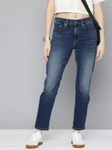 Levis Women 724 Slim Fit High-Rise Light Fade Stretchable Jeans