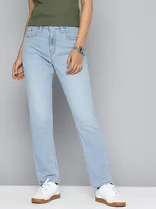 Levis Women 724 Slim Straight Fit High-Rise Light Fade Stretchable Jeans