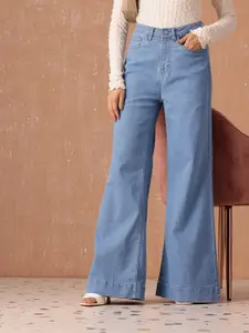 all about you Women Wide Leg High-Rise Light Fade Stretchable Jeans