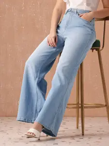 all about you Women Wide Leg High-Rise Heavy Fade Stretchable Jeans