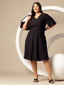 Sztori Plus Size Fit & Flare Dress with Belt