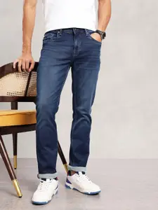 Nautica Men Straight Fit Mid-Rise Light Fade Stretchable Jeans