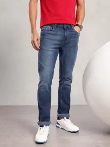 Nautica Men Straight Fit Mid-Rise Light Fade Stretchable Jeans