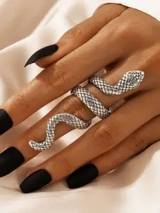 Shining Diva Fashion Silver Plated Stylish Adjustable Finger Ring