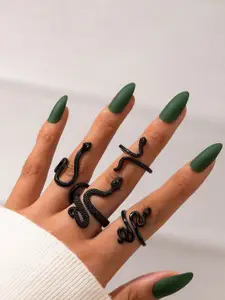 Shining Diva Fashion Pack Of 4 Adjustable Finger Rings