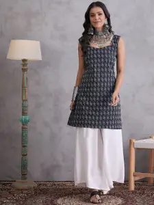InWeave Women Ethnic Motifs Kantha Work Kurta