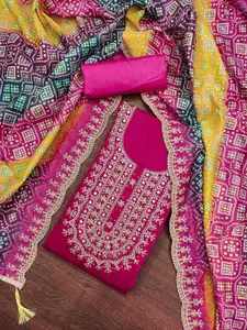 KIMISHA Embroidered Unstitched Dress Material