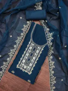 KIMISHA Embroidered Organza Unstitched Dress Material