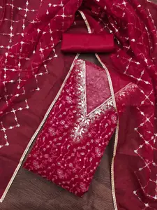 KIMISHA Embroidered Organza Unstitched Dress Material