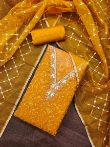 KIMISHA Embroidered Organza Unstitched Dress Material