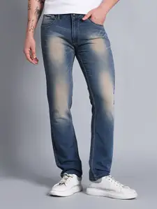 VUDU Men Cotton Narrow Tapered Fit Light Fade Stretchable Jeans