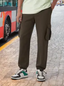 Bewakoof Heavy Duty Men Chocolate Brown Oversized Cargo Joggers
