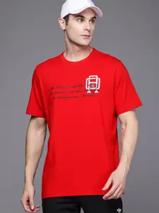 ADIDAS Originals Men Printed Varsity Pure Cotton T-shirt