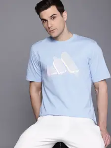ADIDAS Men Brand Logo Ice Printed Pure Cotton T-shirt