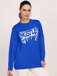 Leotude Women Typography Printed Round Neck Cotton T-shirt