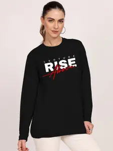 Leotude Women Typography Printed Round Neck Cotton T-shirt