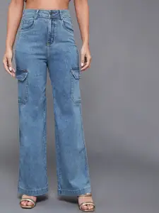 Miss Chase Women Wide Leg High-Rise Stretchable Jeans