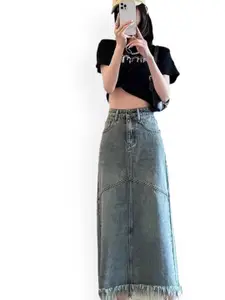 StyleCast Women Straight Midi Skirt