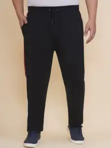 John Pride Men Plus Size Striped Regular Fit Cotton Track Pants