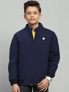 Monte Carlo Boys Mock Collar Solid Casual Bomber Lightweight Jacket