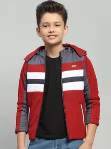 Monte Carlo Boys Hooded Colourblocked Casual Lightweight Padded Jacket
