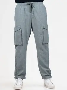 Celio Men Straight Fit Pure Linen Cargos Trousers