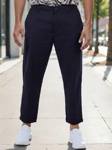 Celio Men Mid-Rise Pure Linen Regular Fit Trousers