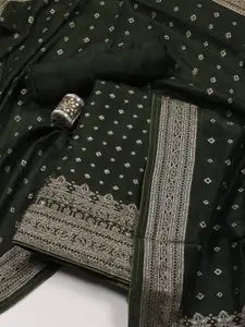 Meena Bazaar Floral Woven Design Zari Work Unstitched Dress Material