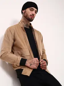 SHOWOFF Men Mock Collar Solid Casual Windcheater Bomber Jacket