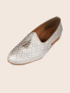 TANNY SHOES Men Woven Design Lightweight Slip-On Mojaris