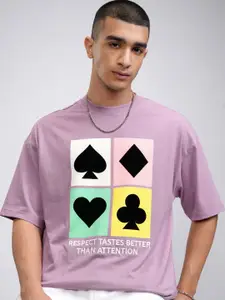 HIGHLANDER MenRound Neck Dropshoulder Oversized Flock Printed Tshirt