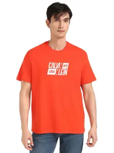 Calvin Klein Jeans Men Graphic Printed Round Neck Cotton Oversized T-shirt