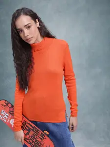 The Roadster Lifestyle Co. Solid Turtle Neck Pullover