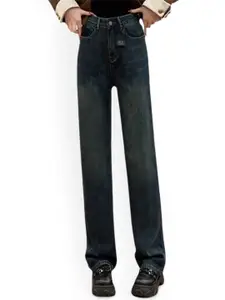 StyleCast Women Mid-Rise Straight Fit Light Fade Cotton Jeans