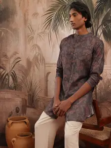 Sangria Paisley Print Pure Cotton High-Low Hem Kurta