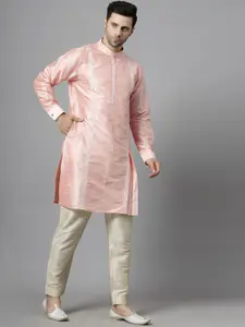 Utsav Fashion Men Embroidered Regular Sequinned Kurta with Trousers