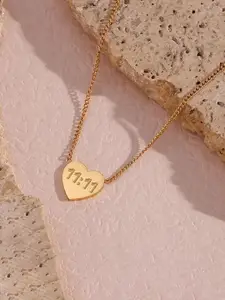 Jewels Galaxy Gold-Plated Heart Shaped Necklace