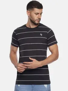 ADRO Men Striped Round Neck Cotton T-shirt