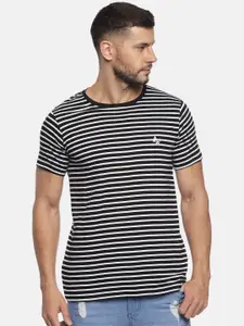 ADRO Men Striped Round Neck Cotton T-shirt