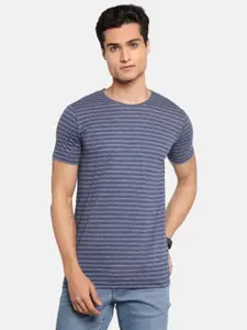 ADRO Men Striped Round Neck Cotton T-shirt