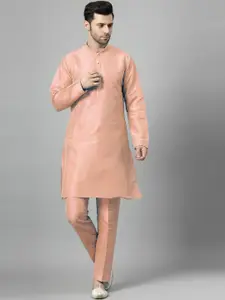 Utsav Fashion Mandarin Collar Straight Kurta With Trousers