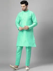 Utsav Fashion Mandarin Collar Straight Kurta With Trousers