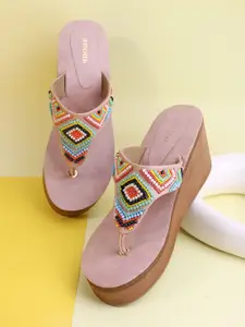 Anouk Women Embellished T-Strap Flats