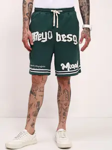SHOWOFF Men Typography Embellished Regular Fit Cotton Shorts