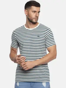 ADRO Men Striped Round Neck Cotton T-shirt